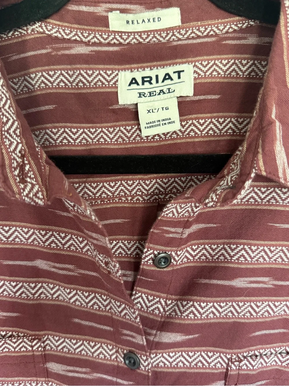 Ariat Red Patterned Button-Up Shirt - Picture 6 of 7